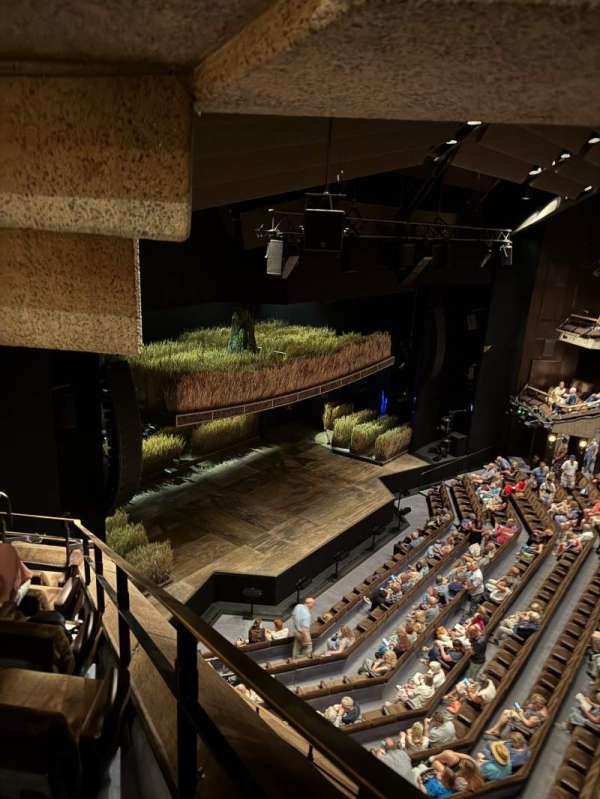 Barbican Theatre, section: Upper Circle, row: A, seat: 62