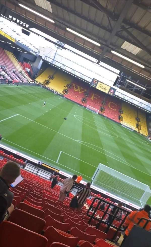 Vicarage Road, section: VRS2, row: U, seat: 68