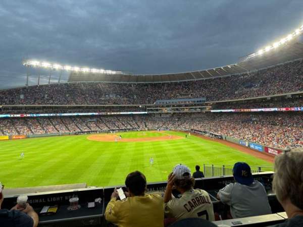 Kauffman Stadium, section: Miller Lite Rail, row: C, seat: SR