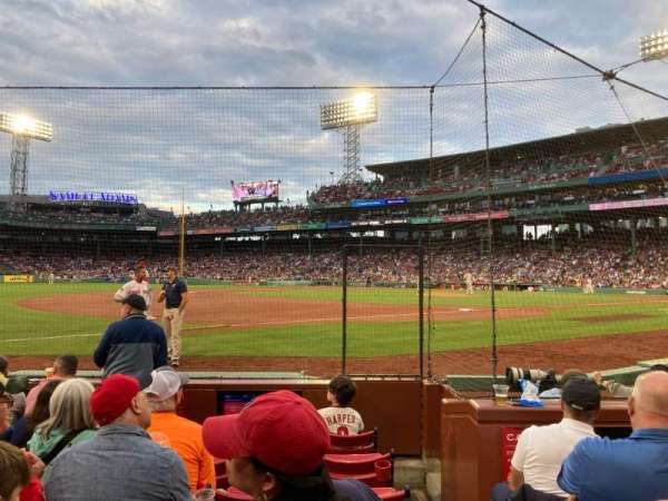 Fenway Park, section: Field Box 72, row: D, seat: 3