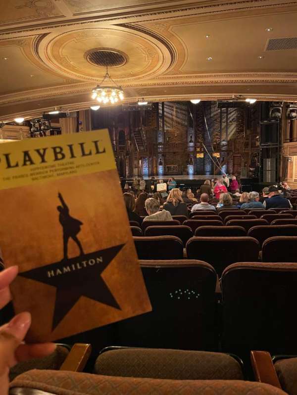Hippodrome Theatre, section: Center Orchestra, row: AA, seat: 116