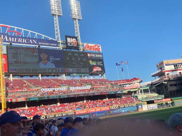 Great American Ball Park, section: 114, row: F, seat: 9