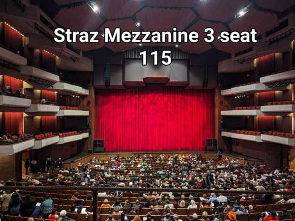 Carol Morsani Hall at the Straz, section: Mezzanine 3, row: A, seat: 115