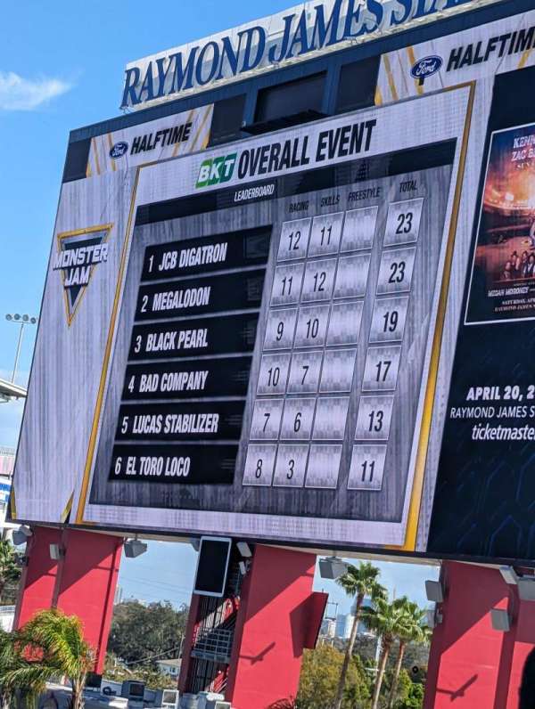 Raymond James Stadium, section: 216, row: Y, seat: 13