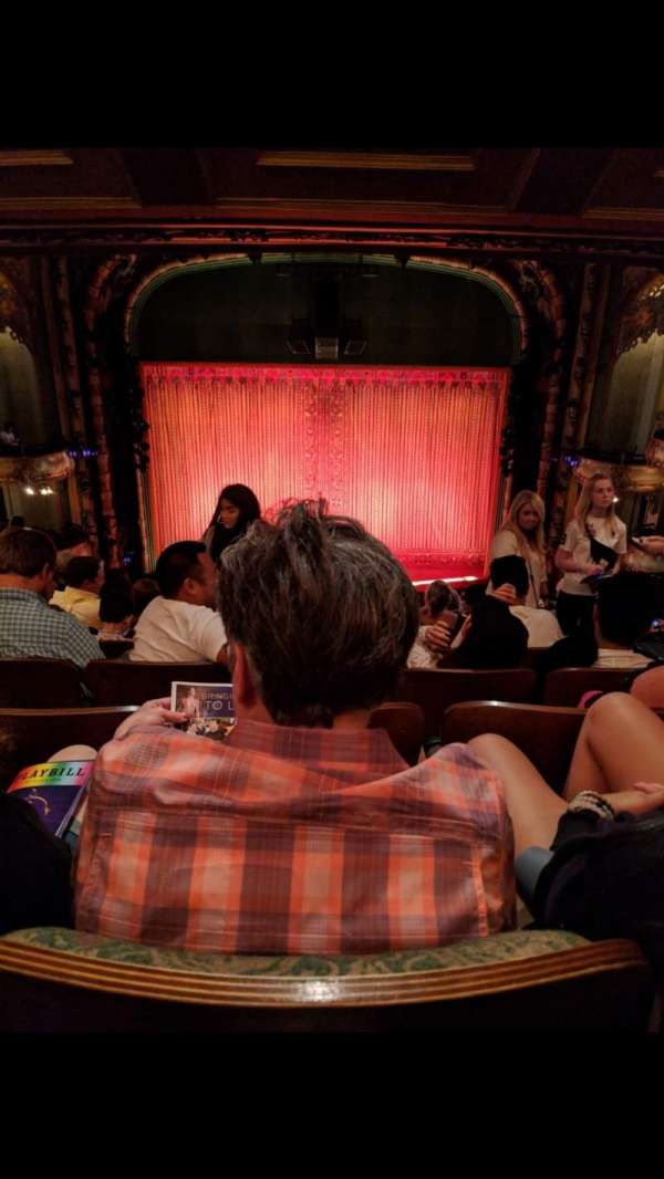 New Amsterdam Theatre, section: Mezzanine C, row: MM, seat: 109