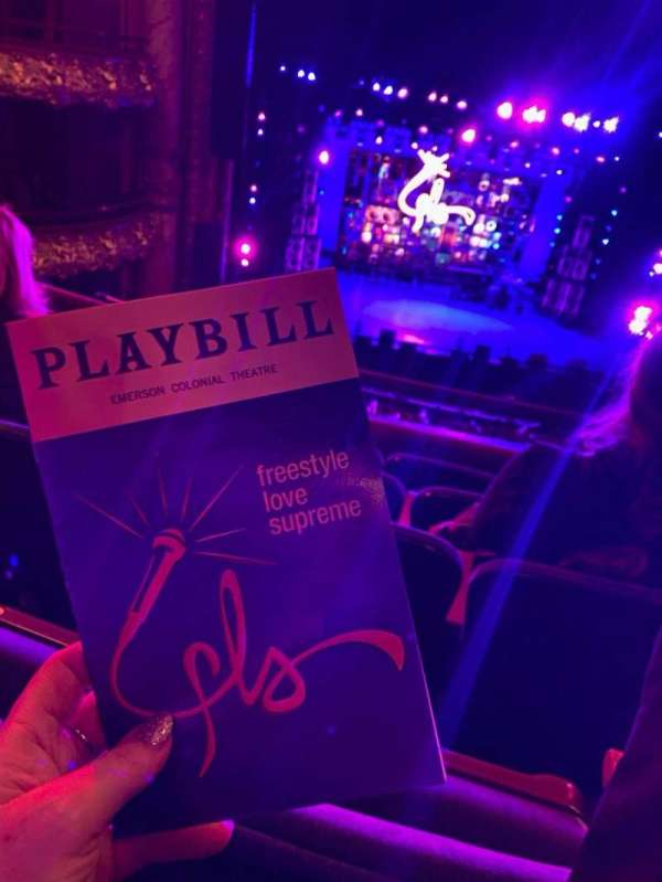 Emerson Colonial Theatre, section: Dress Circle LC, row: E, seat: 109