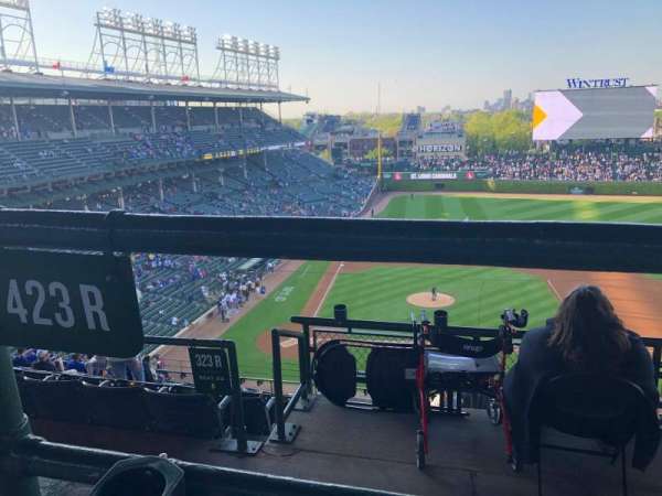 Wrigley Field, section: 423R, row: 1, seat: 3 & 4