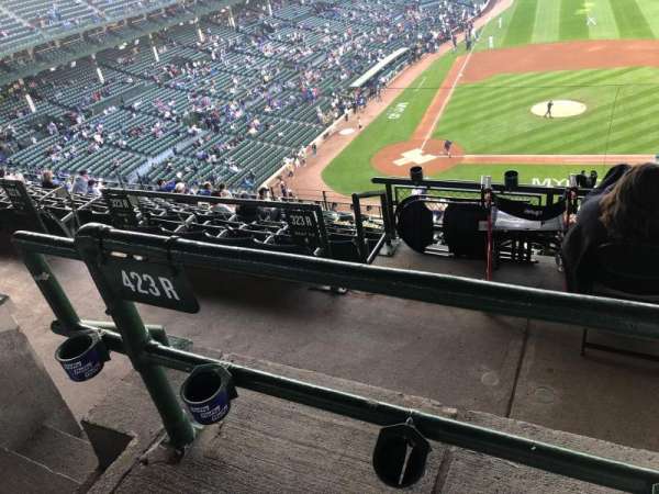 Wrigley Field, section: 423R, row: 1, seat: 3 & 4