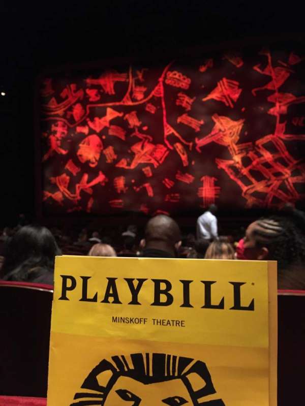 Minskoff Theatre, section: Orchestra C, row: Q, seat: 125