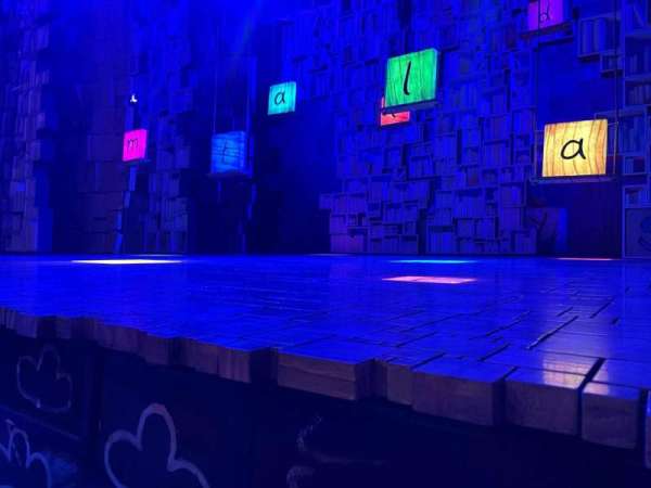 Cambridge Theatre, section: Stalls, row: A, seat: 4
