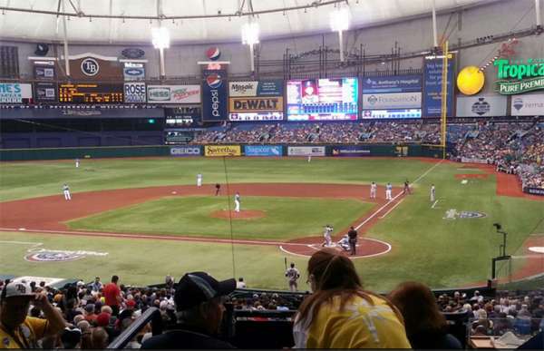 Tropicana Field, section: 107 Home Club, row: 106, seat: RR