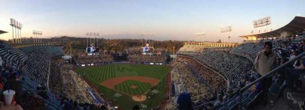 Dodger stadium, section: Top Deck, row: M, seat: 5