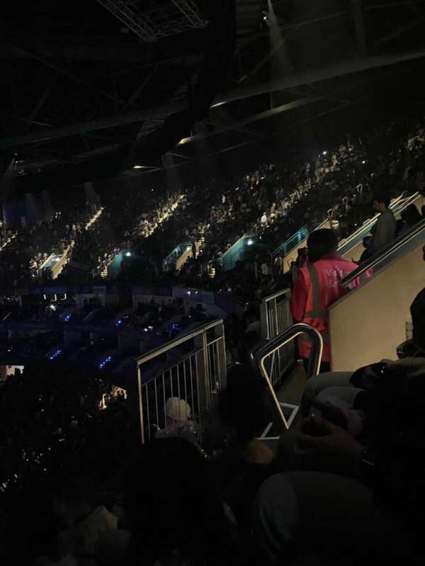 The O2, London, section: 412, row: D, seat: 725
