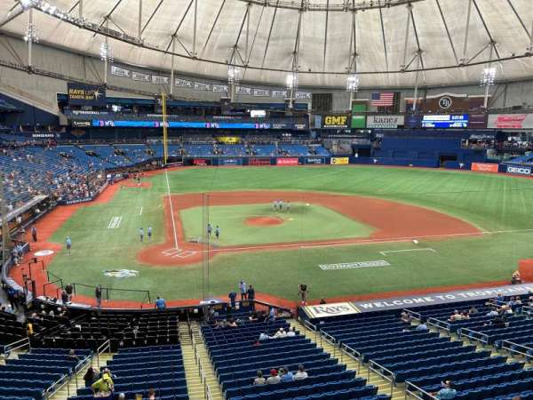 Tropicana Field, section: 208, row: A, seat: 5