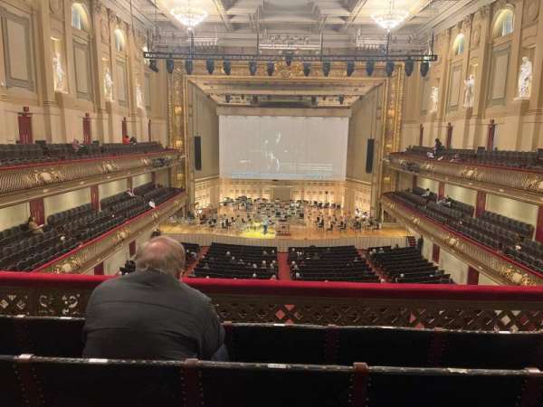 Symphony Hall, Boston, section: Second balcony center, row: D, seat: 21