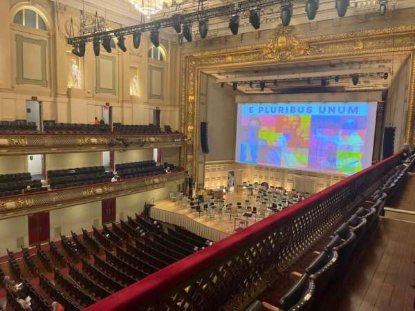 Symphony Hall, Boston, section: Second balcony right, row: B, seat: 42