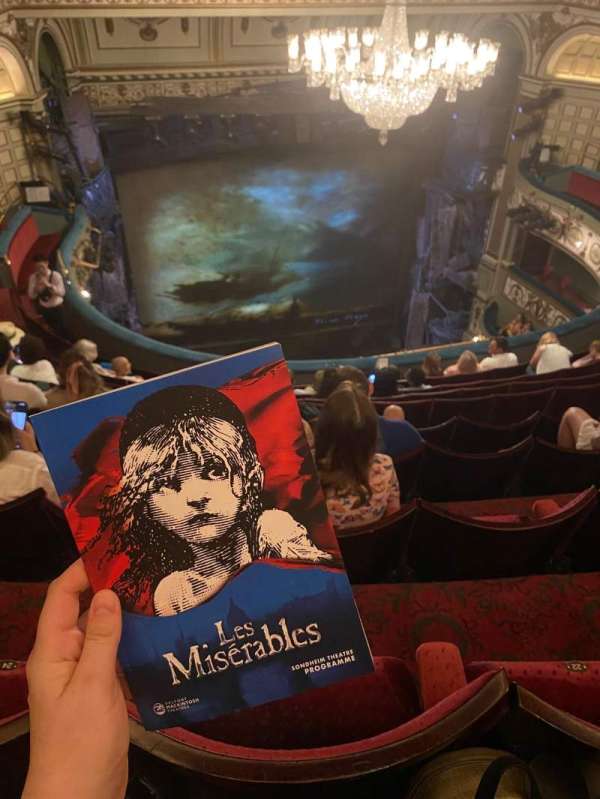 Sondheim Theatre, West End, section: Grand Circle, row: J, seat: 23