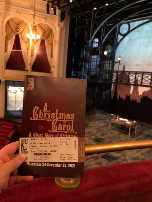 Ford's Theatre, section: Dress Circle R, row: A, seat: 24