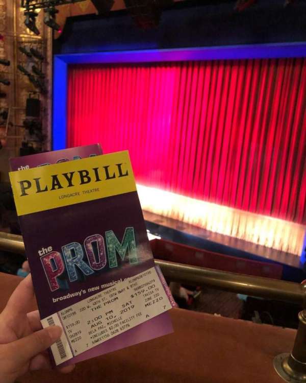 Longacre Theatre, section: Mezzanine R, row: A, seat: 7