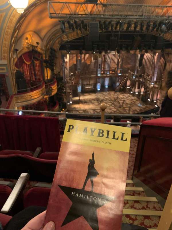 Richard Rodgers Theatre, section: Rear Mezzanine L, row: J, seat: 13