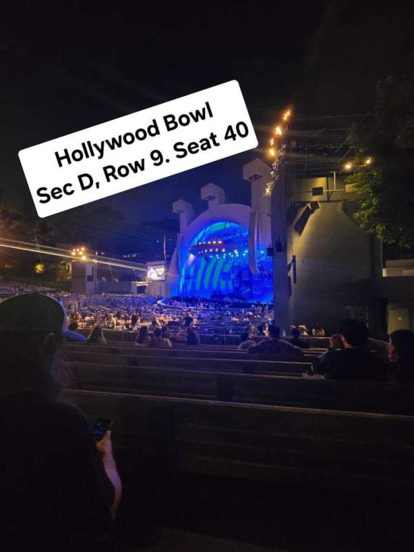 Hollywood Bowl, section: D, row: 9, seat: 40