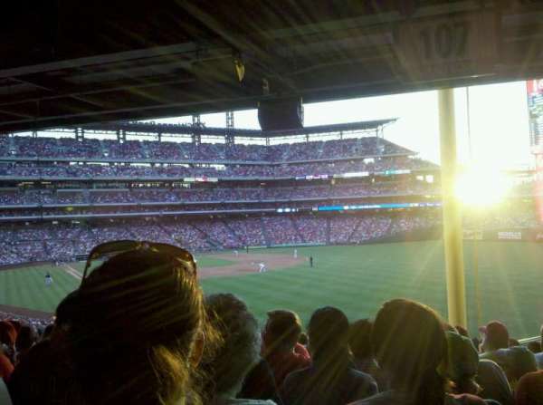 Citizens Bank Park, section: 107, row: 20, seat: 21