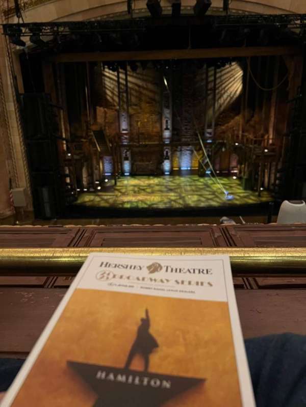 Hershey Theatre, section: LogeCenter, row: AA, seat: 107