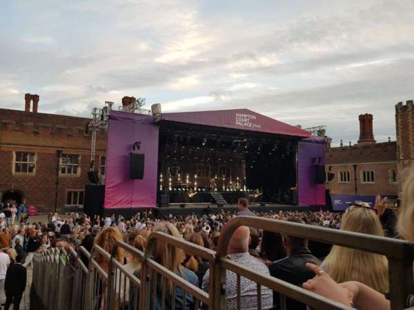 Hampton Court Palace, section: A, row: V, seat: 2