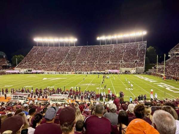 Lane Stadium, section: 109, row: AA, seat: 9