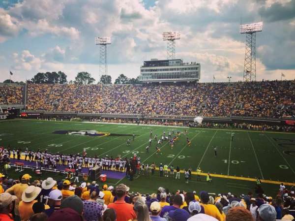 Dowdy-Ficklen Stadium, section: 15, row: AA, seat: 1