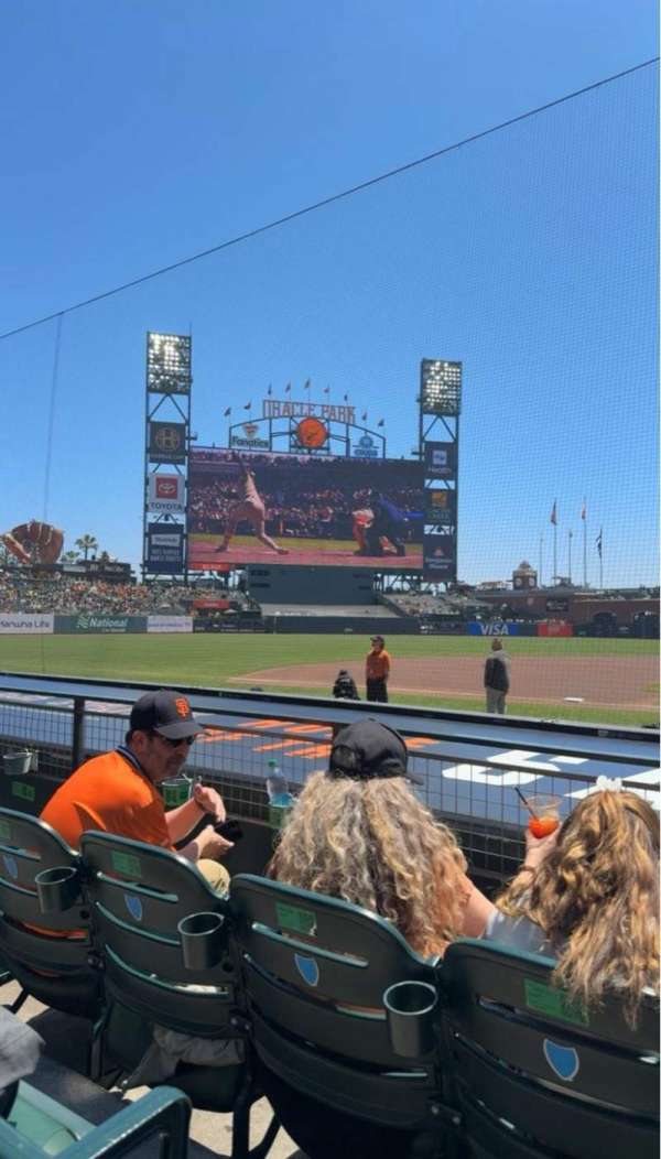 Oracle Park, section: 123, row: D, seat: 3