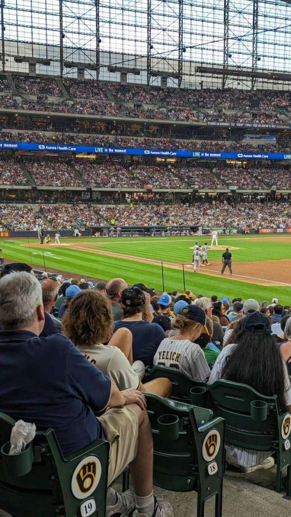 American Family Field, section: 109, row: 21, seat: 1