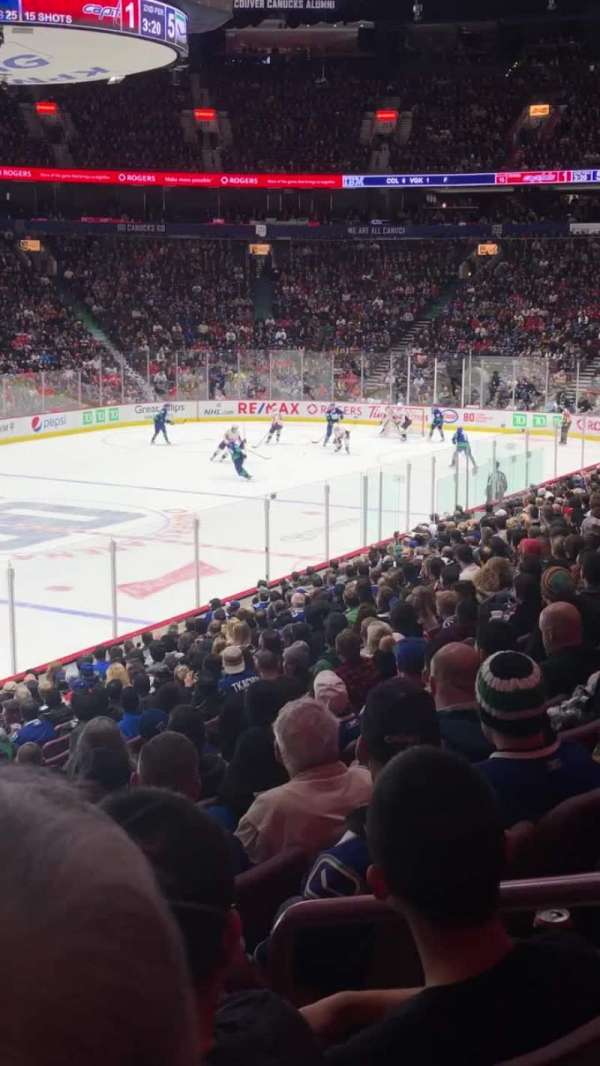 Rogers Arena, section: 109, row: 19, seat: 6