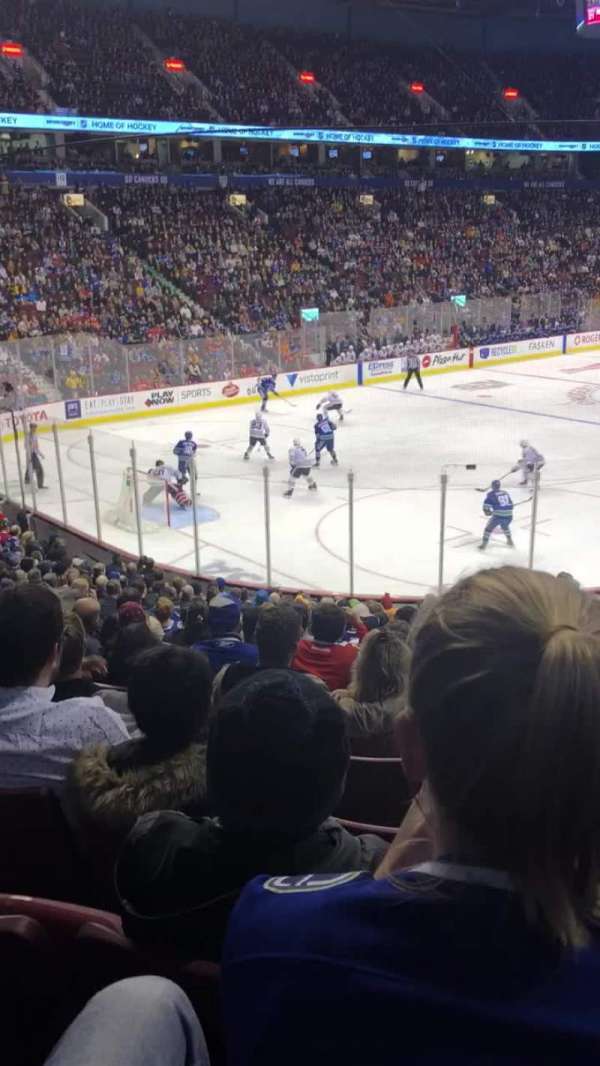 Rogers Arena, section: 110, row: 20, seat: 12