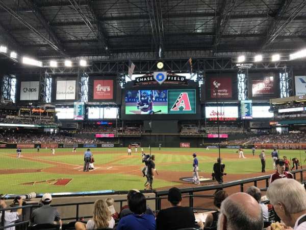 Chase Field, section: I, row: F, seat: 7