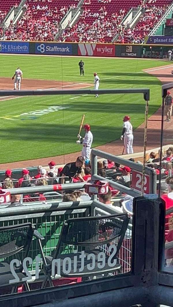 Great American Ball Park, section: 123, row: B, seat: 1