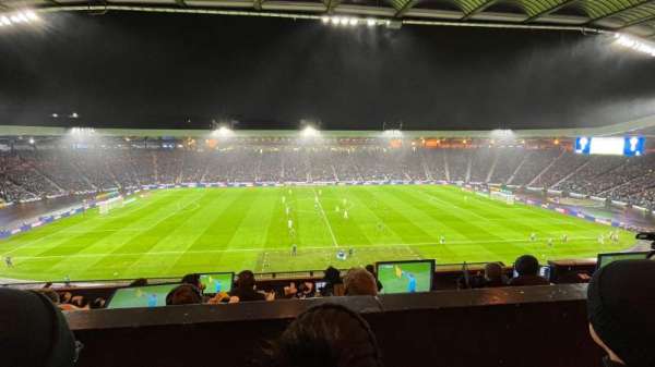 Hampden Park, section: South Stand Upper, row: H, seat: 17