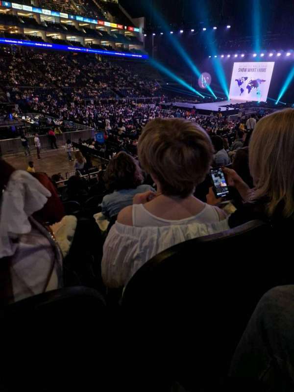 The O2, London, section: 110, row: Q, seat: 285