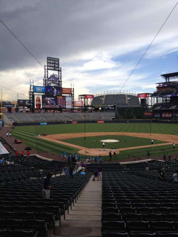 Coors Field, section: 130, row: 38, seat: 1