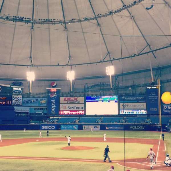 Tropicana Field, section: 107, row: V, seat: 1