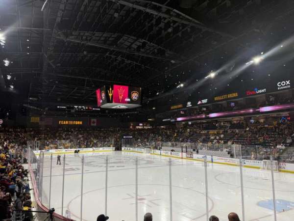 Mullett Arena, section: 108, row: H, seat: 2