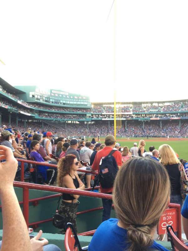 Fenway Park, section: Right Field Box 92, row: GG, seat: 12