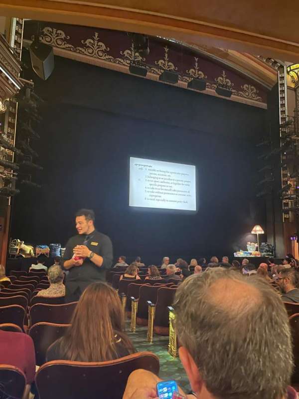 Belasco Theatre, section: Orchestra L, row: M, seat: 3