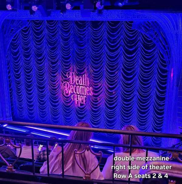 Lunt-Fontanne Theatre, section: Middle Mezzanine R, row: A, seat: 2 & 4