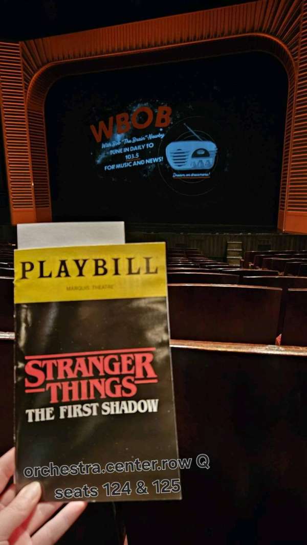 Marquis Theatre, section: Orchestra C, row: Q, seat: 124 &125