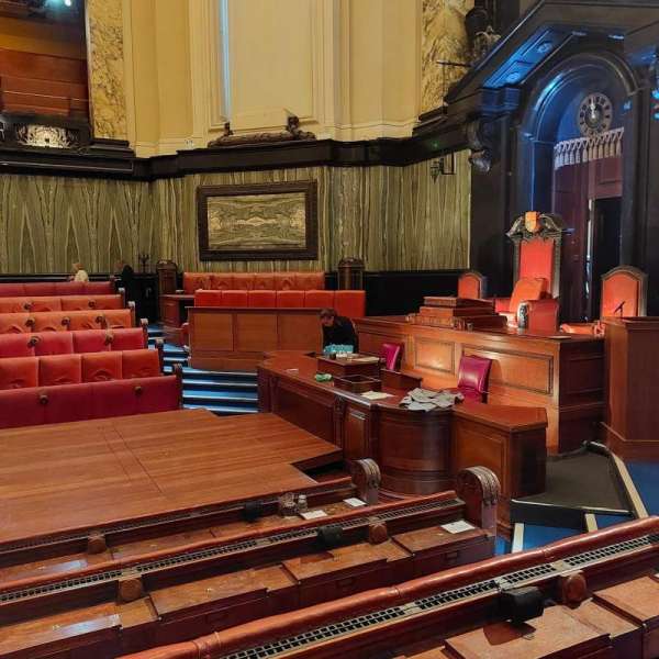 London County Hall, section: Courtroom Stalls, row: E, seat: 151