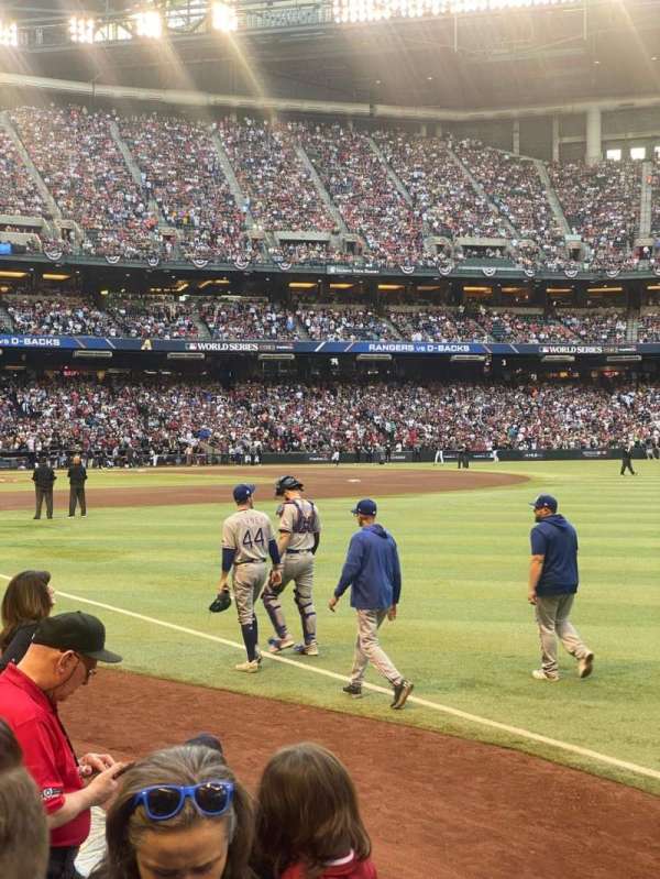 Chase Field, section: 108, row: 8, seat: 5