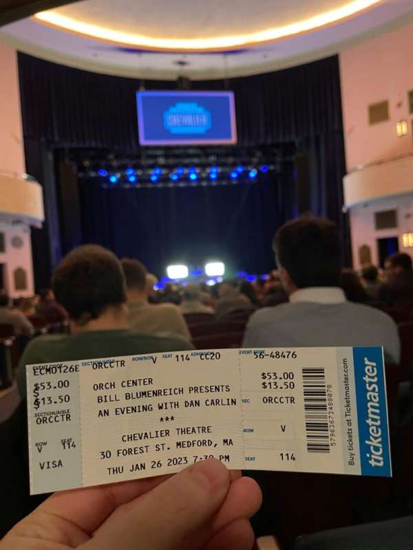 Chevalier Theatre, section: Orchestra C, row: V, seat: 114