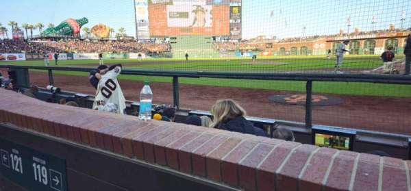 Oracle Park, section: 119, row: AA, seat: 4