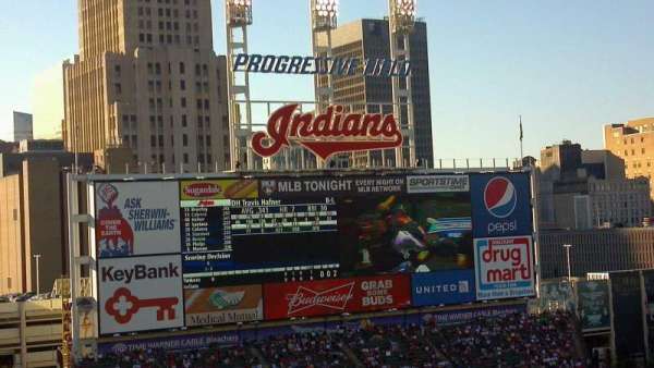 Progressive Field, section: 558, row: K, seat: 4